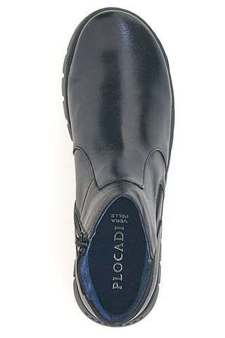 Schwarze Stiefeletten mit seitlichem Reißverschluss, Plocadi 749066PT