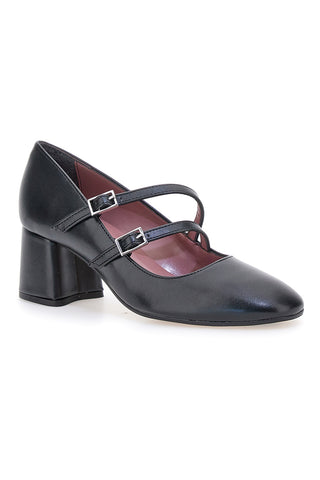 Décolleté nere con doppio cinturino e tacco largo Pittarello glam 6716