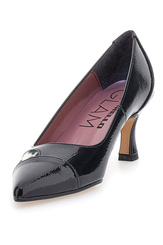 Décolleté nere con inserti animalier effetto cavallino e vernice Pittarello glam 64379