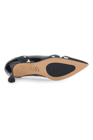 Décolleté nere con inserti animalier effetto cavallino e vernice Pittarello glam 64379