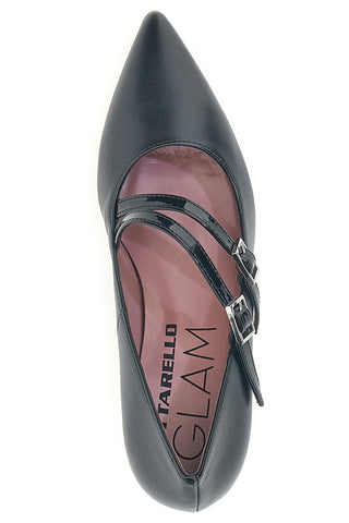 Décolleté nere con doppi cinturini lucidi Pittarello glam 64362