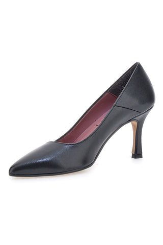 Schwarze Dekolleté-Schuhe mit spitzer Spitze und Matteffekt von Pittarello glam 6370