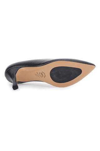 Schwarze Dekolleté-Schuhe mit spitzer Spitze und Matteffekt von Pittarello glam 6370