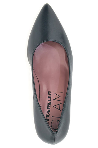 Schwarze Dekolleté-Schuhe mit spitzer Spitze und Matteffekt von Pittarello glam 6370