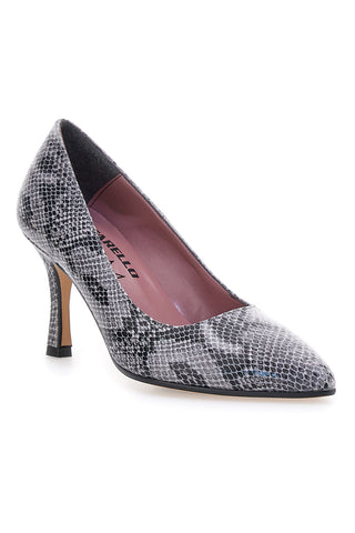 Décolleté stampa pitonata grigia effetto lucido Pittarello glam 66370