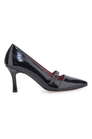 Décolleté nere verniciate con cinturino Pittarello glam 63100