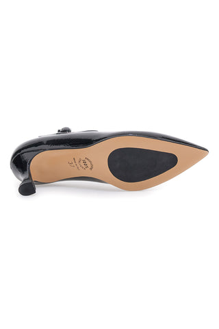 Décolleté nere effetto vernice con cinturino a T Pittarello glam 1300