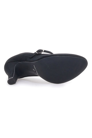 Schwarze Pumps in Wildlederoptik mit Riemen der Pittarello-Klasse 3724
