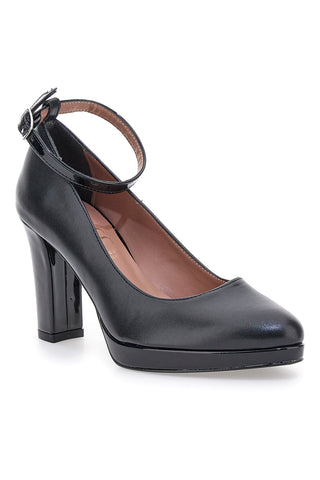 Schwarzes Dekolleté mit Riemchen und Plateau Pittarello Class 2594