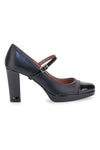 Schwarze Mary Janes mit runder Spitze, Riemen und Plateau Pittarello Klasse 2567