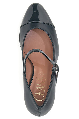 Schwarze Mary Janes mit runder Spitze, Riemen und Plateau Pittarello Klasse 2567