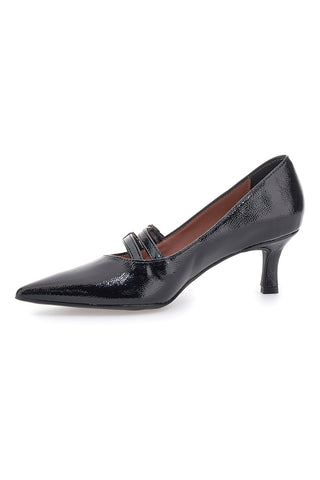 Décolleté nere con punta affusolata e doppia fibbia Pittarello glam 3854R