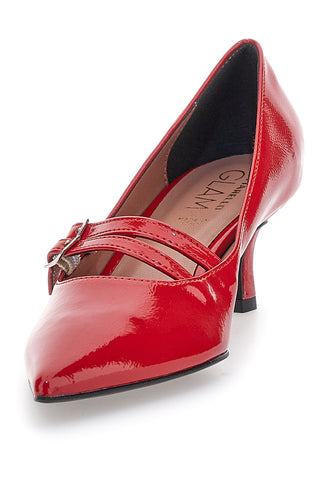 Décolleté rosse con tacco basso e doppia cinturina Pittarello glam 3854R