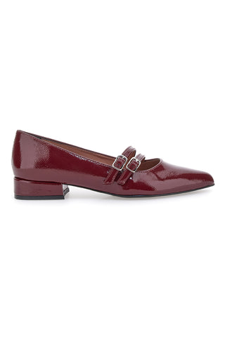 Ballerine bordeaux con punta sfilata e doppia fibbia Pittarello glam 3664