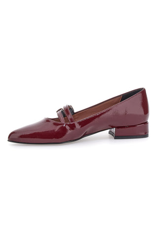 Ballerine bordeaux con punta sfilata e doppia fibbia Pittarello glam 3664