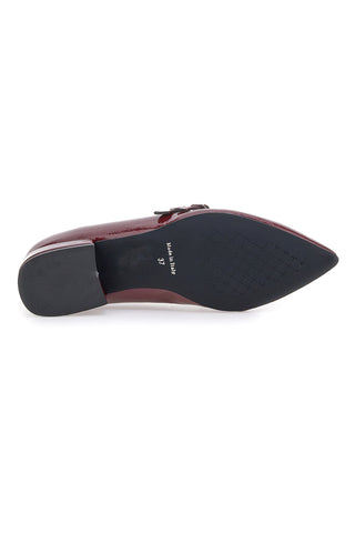 Ballerine bordeaux con punta sfilata e doppia fibbia Pittarello glam 3664