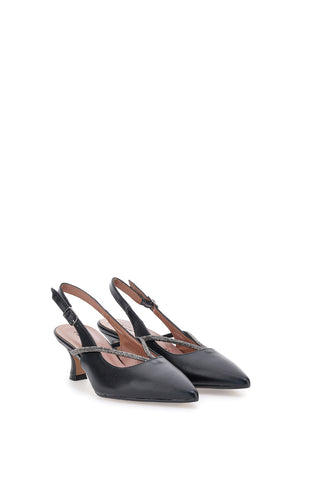 Décolleté nere a punta con cinturino gioiello Francesca Gritti 150