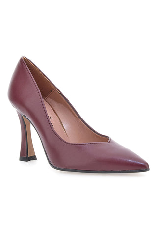 Décolleté bordeaux in vera pelle con tacco rocchetto Francesca Gritti 157