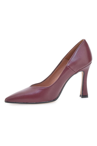 Décolleté bordeaux in vera pelle con tacco rocchetto Francesca Gritti 157