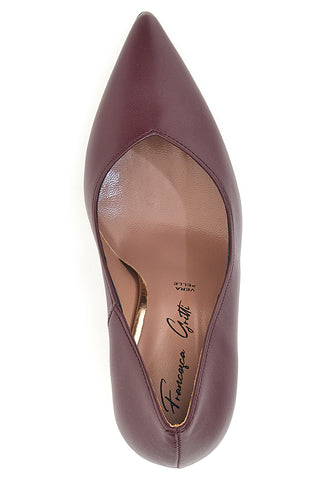 Décolleté bordeaux in vera pelle con tacco rocchetto Francesca Gritti 157