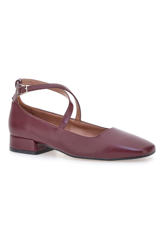 Ballerine bordeaux con cinturini incrociati Francesca Gritti C1545
