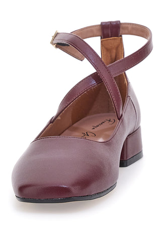 Ballerine bordeaux con cinturini incrociati Francesca Gritti C1545