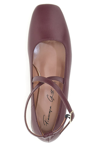 Ballerine bordeaux con cinturini incrociati Francesca Gritti C1545