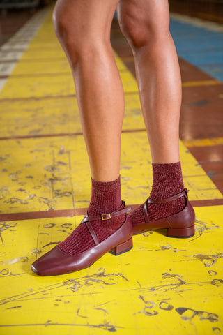 Ballerine bordeaux con cinturini incrociati Francesca Gritti C1545