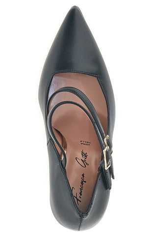 Schwarze Pumps mit Doppelriemchen und Spool-Absatz Francesca Gritti 173