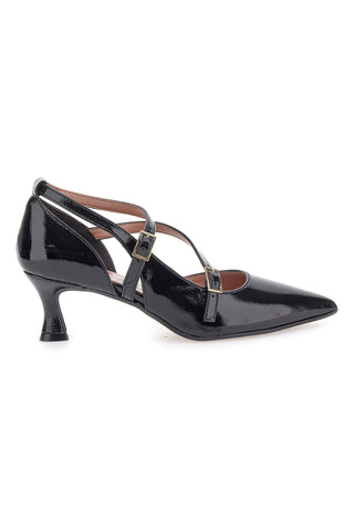 Francesca Gritti P6040 Schwarze Doppelriemen-Pumps