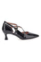 Francesca Gritti P6040 Schwarze Doppelriemen-Pumps