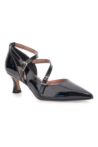 Francesca Gritti P6040 Schwarze Doppelriemen-Pumps