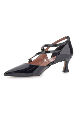 Francesca Gritti P6040 Schwarze Doppelriemen-Pumps