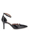 Francesca Gritti P8049 Schwarze Lackpumps mit Riemchenabsatz
