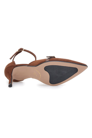 Francesca Gritti P8049 Braune Riemchenpumps mit Stilettoabsatz