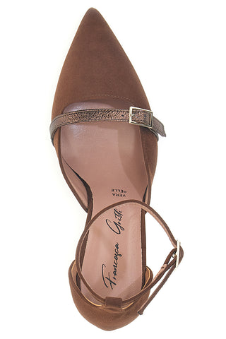 Francesca Gritti P8049 Braune Riemchenpumps mit Stilettoabsatz