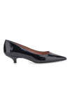 Francesca Gritti P3031 Schwarze Pumps aus Lackleder mit spitzer Zehenpartie und niedrigem Absatz