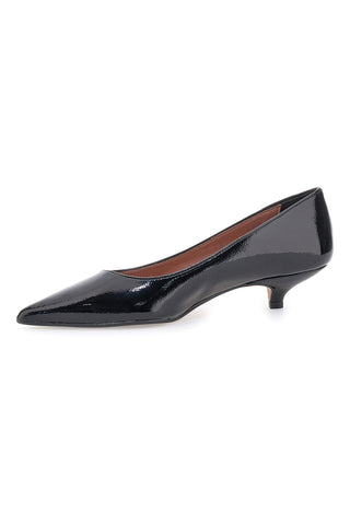 Francesca Gritti P3031 Schwarze Pumps aus Lackleder mit spitzer Zehenpartie und niedrigem Absatz