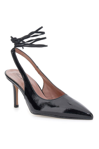 Francesca Gritti P7045 schwarze Pumps mit Knöchelriemen und Stilettoabsatz