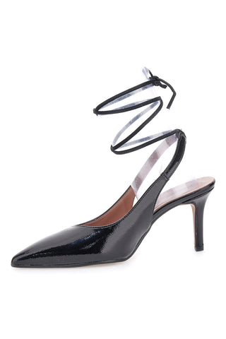 Francesca Gritti P7045 schwarze Pumps mit Knöchelriemen und Stilettoabsatz