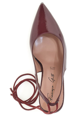 Décolleté bordeaux a punta con laccio alla caviglia Francesca Gritti P7045