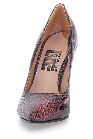 Décolleté bordeaux con stampa pitonata tacco alto Pittarello love 3478