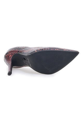 Décolleté bordeaux con stampa pitonata tacco alto Pittarello love 3478