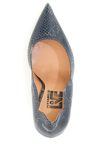 Décolleté nere effetto pitonato con tacco alto Pittarello Love 3478