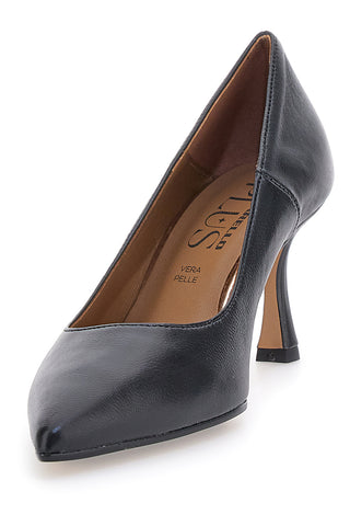 Décolleté nere in pelle con tacco a spillo Pittarello Plus 777 Made in Italy