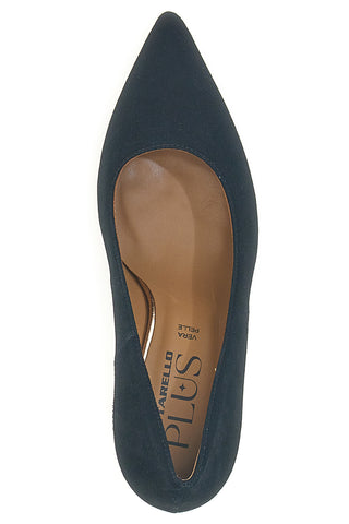 Décolleté nere in pelle scamosciata con tacco Pittarello Plus 777 Made in Italy