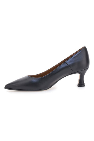 Pittarello Plus 555 Schwarze Pumps aus Leder mit mittlerem Absatz, hergestellt in Italien