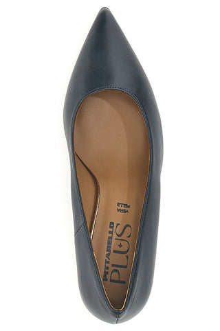 Pittarello Plus 555 Schwarze Pumps aus Leder mit mittlerem Absatz, hergestellt in Italien