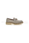Mocassini beige in tessuto intrecciato con morsetto Le havre paris BL60303C