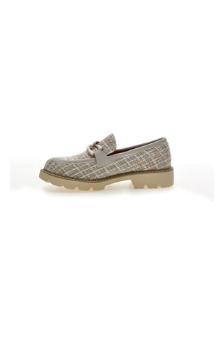 Mocassini beige in tessuto intrecciato con morsetto Le havre paris BL60303C